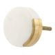 White Round Golden Stone Cabinet Knob